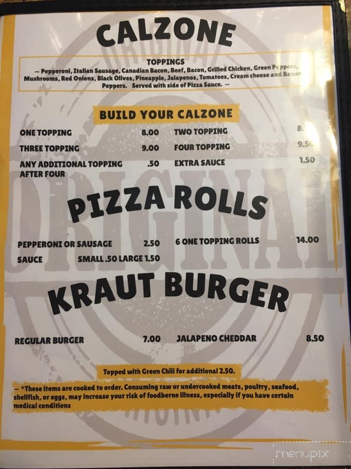 Grubby'z Pine Bluffs - Pine Bluffs, WY menu_pic