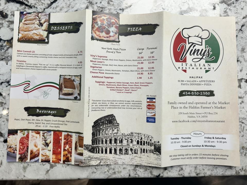 Viny's Italian Resturant - Halifax, VA