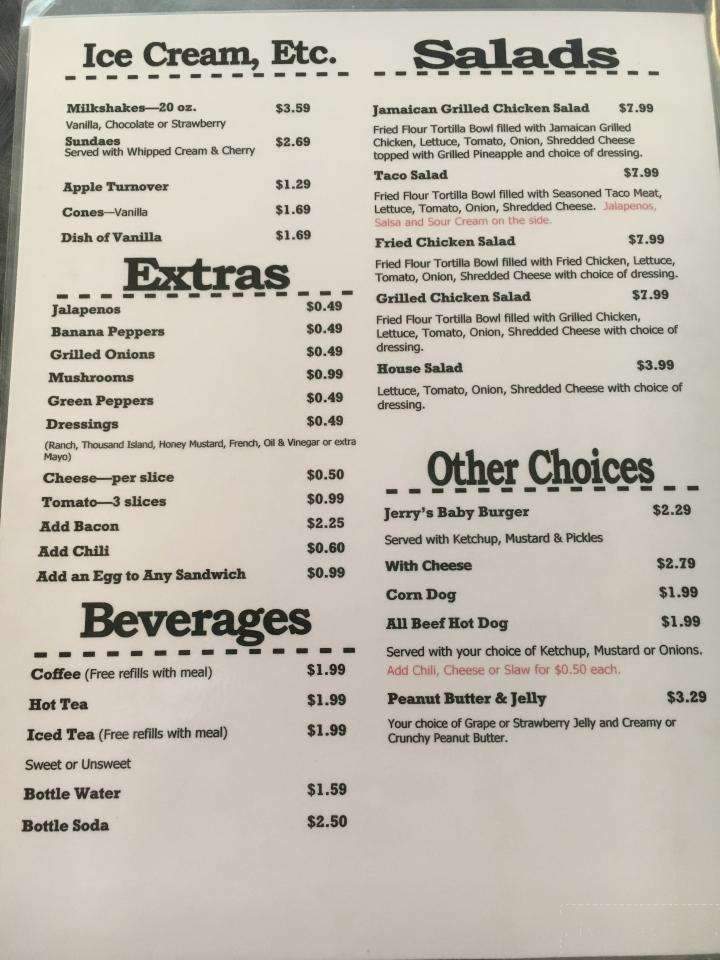 Jerrys Burger Spot - Prince George, VA menu_pic