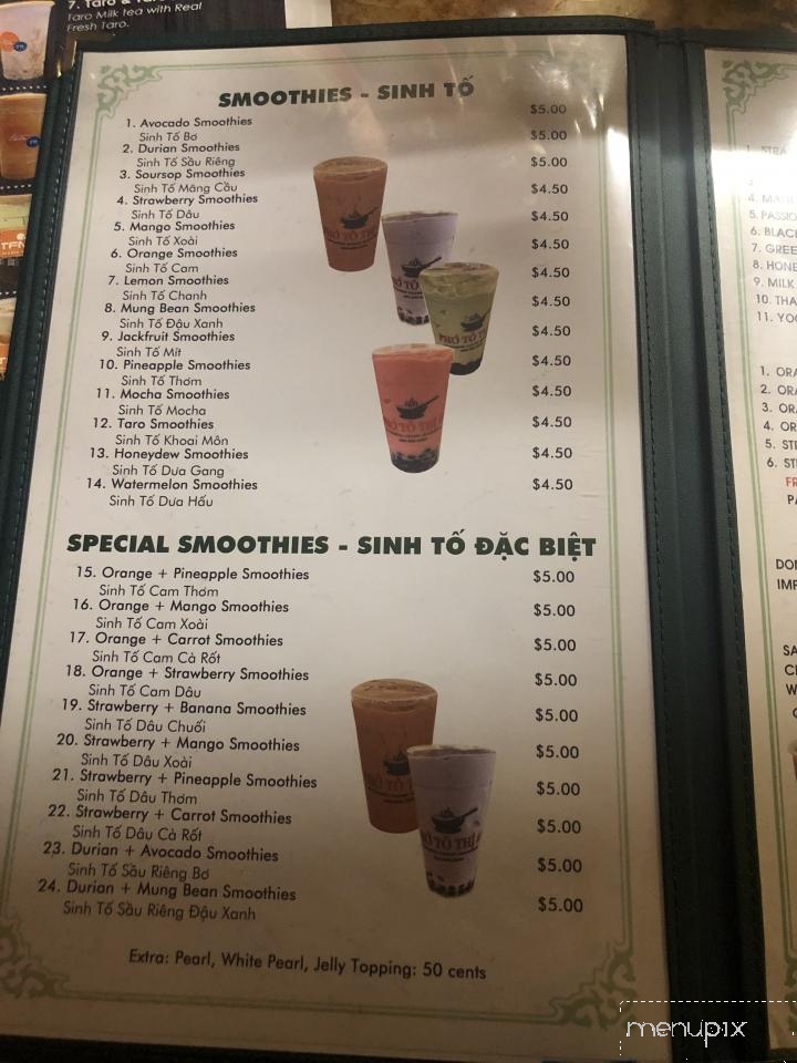Pho To Thi #1 - San Jose, CA menu_pic