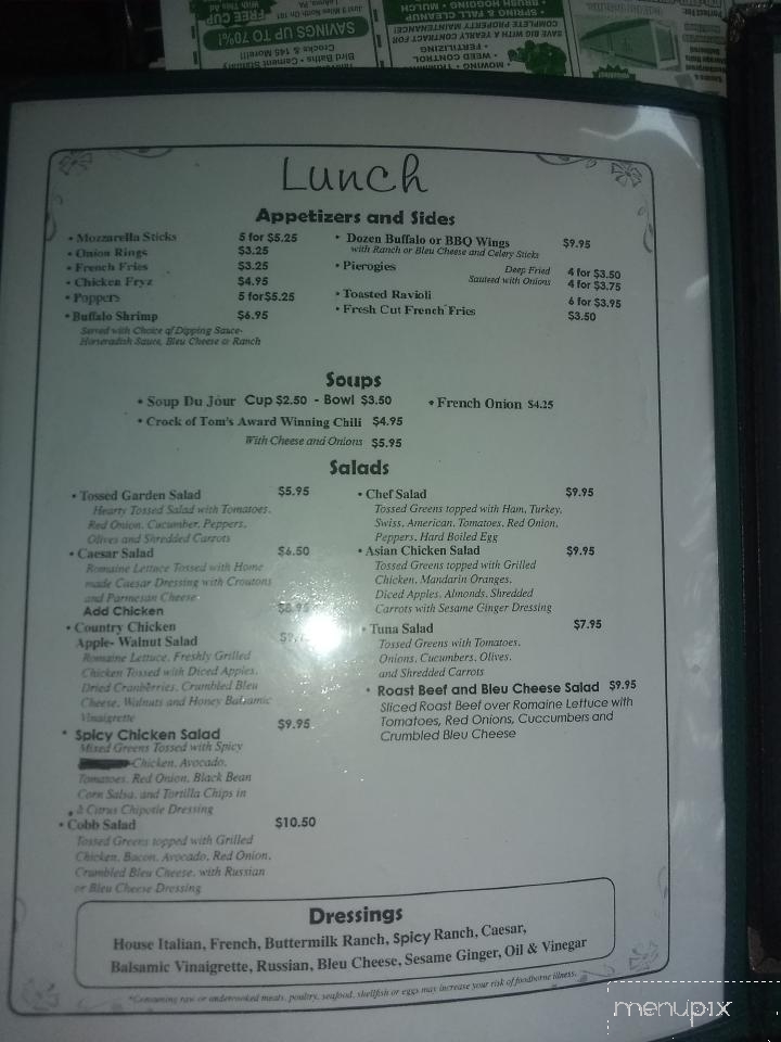Tom's Country Kitchen - Mountainhome, PA menu_pic
