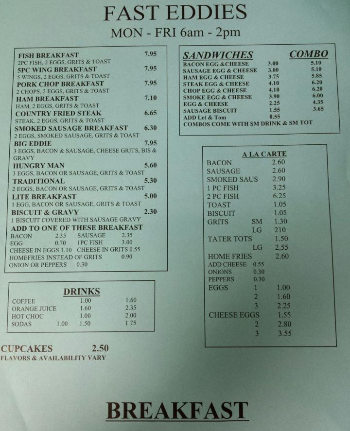Fast Eddie's - Gainesville, FL menu_pic