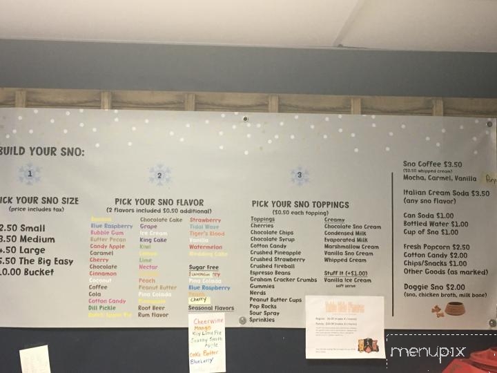 Snow Days Snoballs - Lexington, NC menu_pic