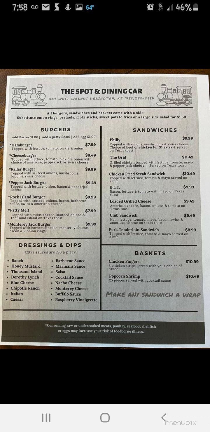 Spot - Herington, KS menu_pic