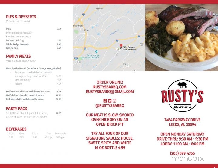 Rustys Bar-B-Q - Leeds, AL menu_pic