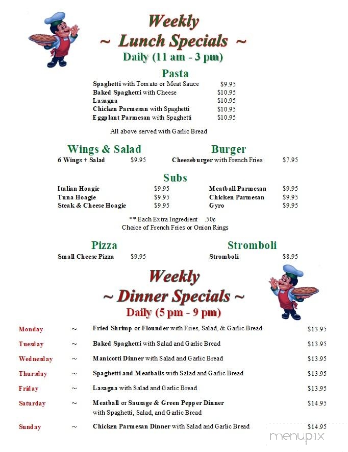 Casa Mia's Pizza & Italian Family Restaurant - Littleton, NC menu_pic
