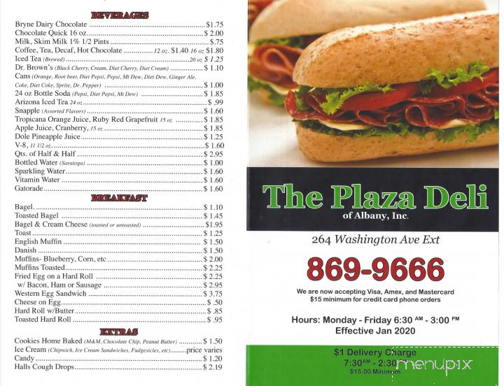Plaza Deli - Albany, NY menu_pic