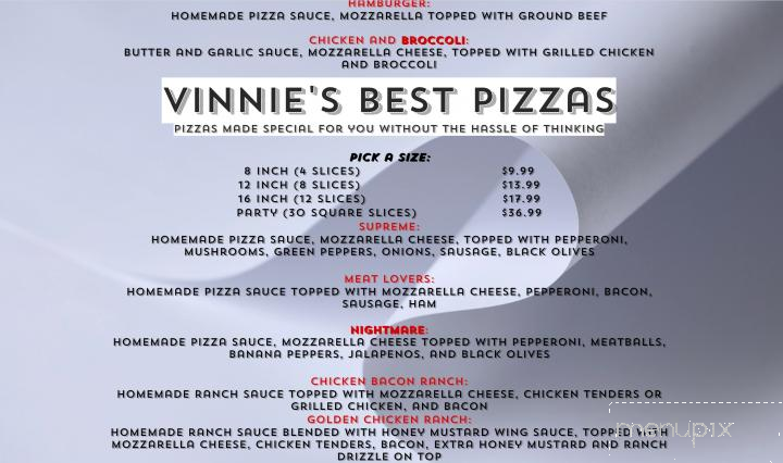 Vinnie's Pizzeria - Findley Lake, NY menu_pic