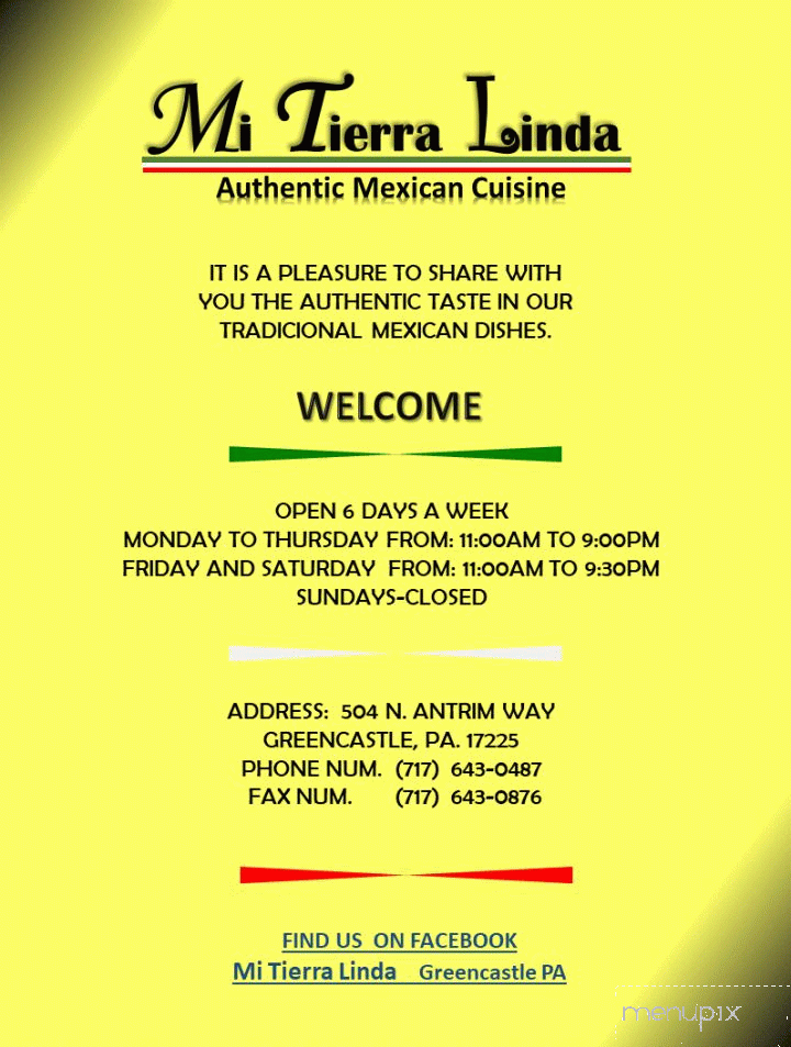 Mi Tierra Linda - Greencastle, PA