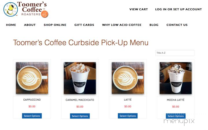 Toomer's Coffee Roasters and Shop - Opelika, AL menu_pic