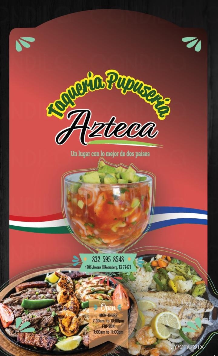 Taqueria Azteca - Rosenberg, TX menu_pic