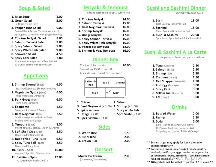 Arigato - North Haledon, NJ menu_pic