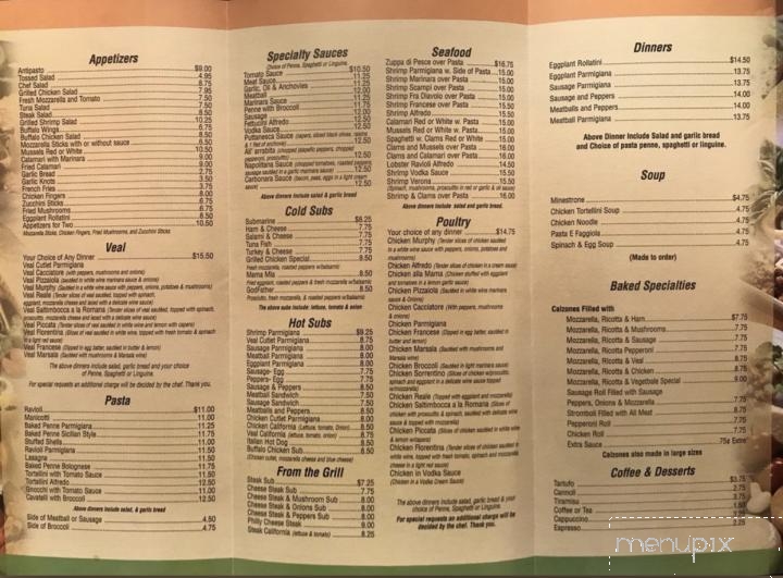 Mama's Gourmet Pizza - Roselle, NJ menu_pic