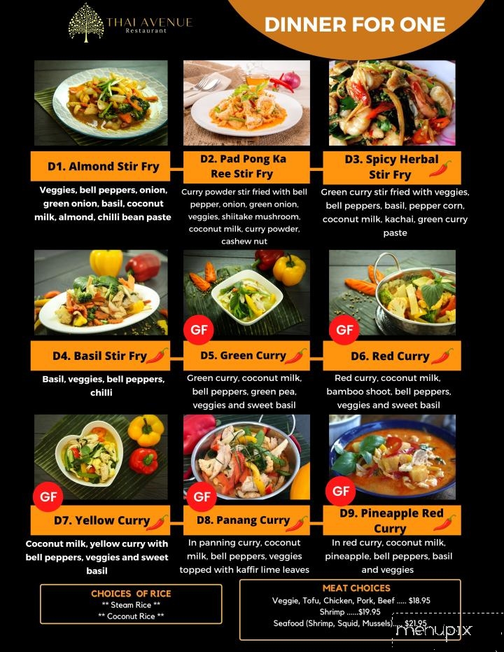 Thai Avenue Restaurant - Edmonton, AB menu_pic
