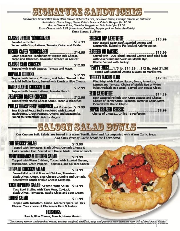 Star Bar & Grill - Fairfax, IA menu_pic