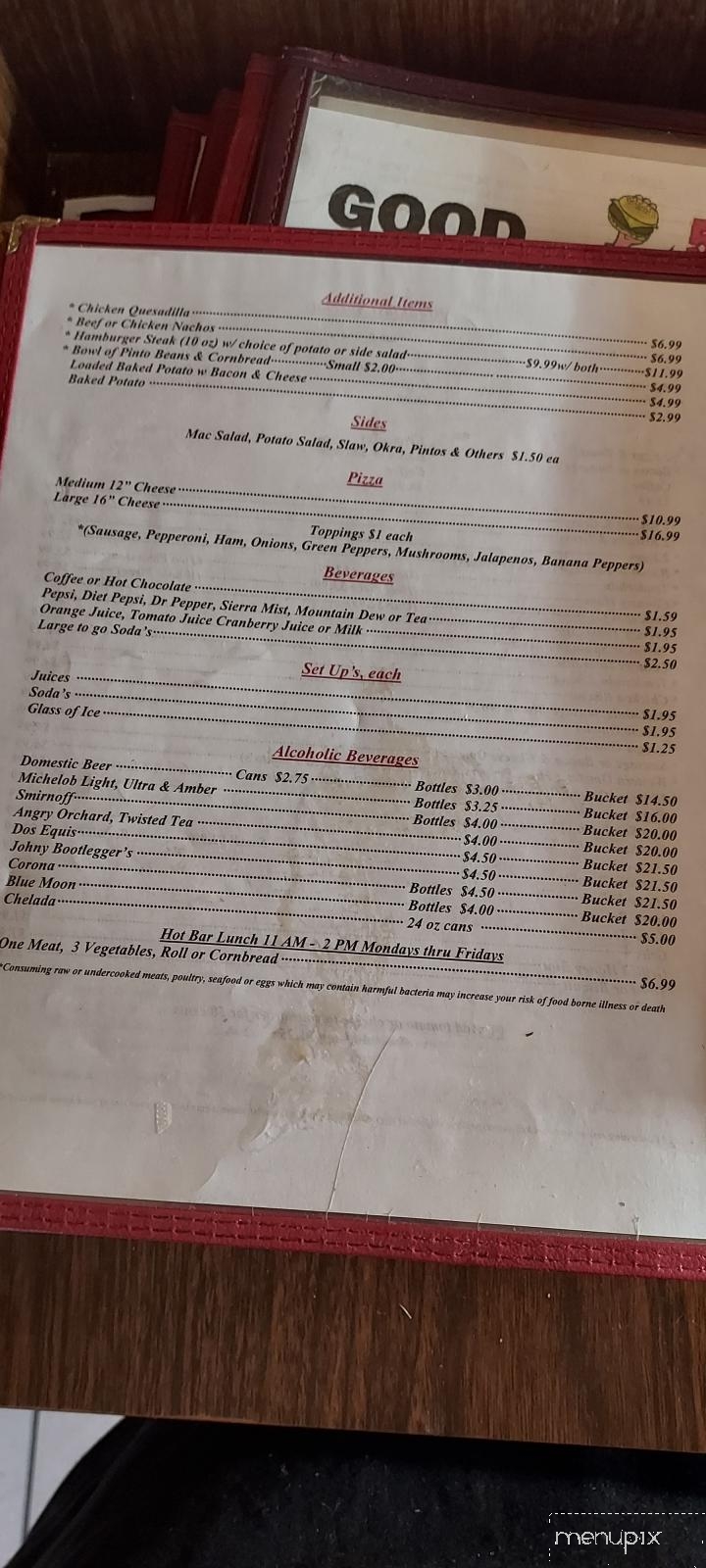 Boroonie's Bar & Grill - Greeneville, TN menu_pic