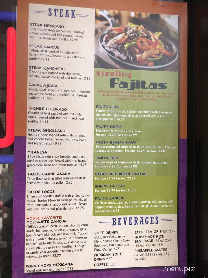 Cancun Mexican Restaurant & Cantina - Fenton, MI menu_pic