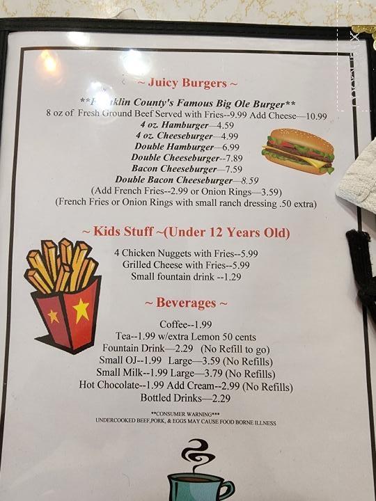 Dudley's Truck Stop - Rocky Mount, VA menu_pic