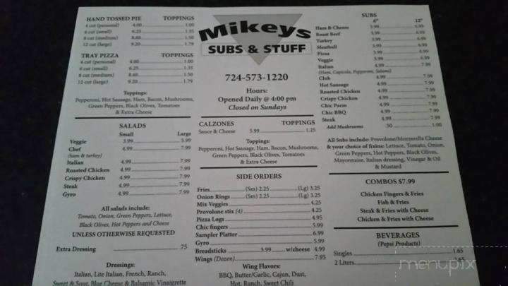 Mikey's Subs & Stuff - Georgetown, PA menu_pic