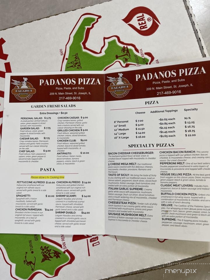 Padanos Pizza - Saint Joseph, IL menu_pic