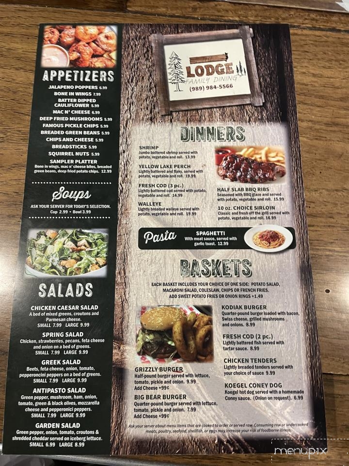 The Lodge - Tawas City, MI menu_pic