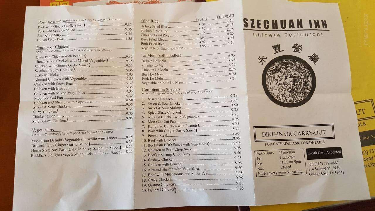 Szechuan Inn - Orange City, IA menu_pic
