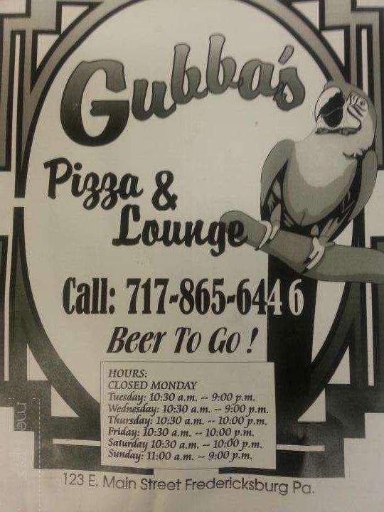 Gubba's - Fredericksburg, PA menu_pic