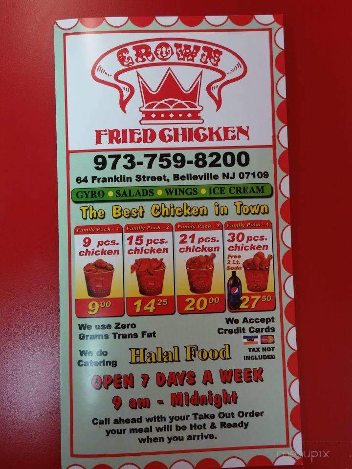 Crown Fried Chicken - Belleville, NJ menu_pic