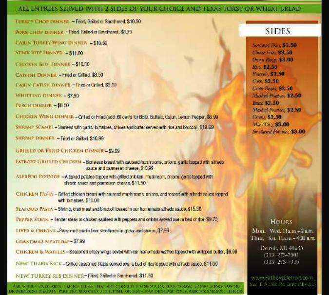 Fat Boys Steak - Detroit, MI menu_pic