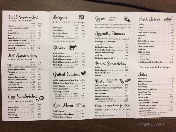 Satucket Pizzeria - East Bridgewater, MA menu_pic
