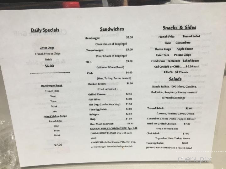 Chrome Side Grill - Fletcher, NC menu_pic