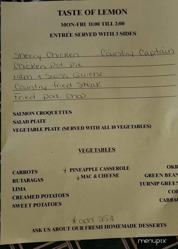 Taste of Lemon - Lagrange, GA menu_pic