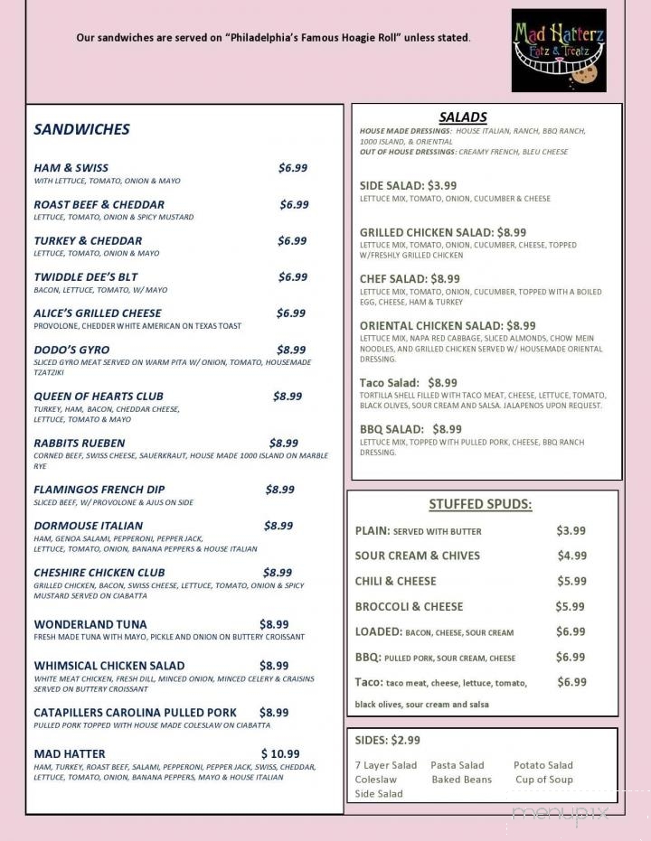 Mad Hatterz Eatz & Treatz - Branson, MO menu_pic