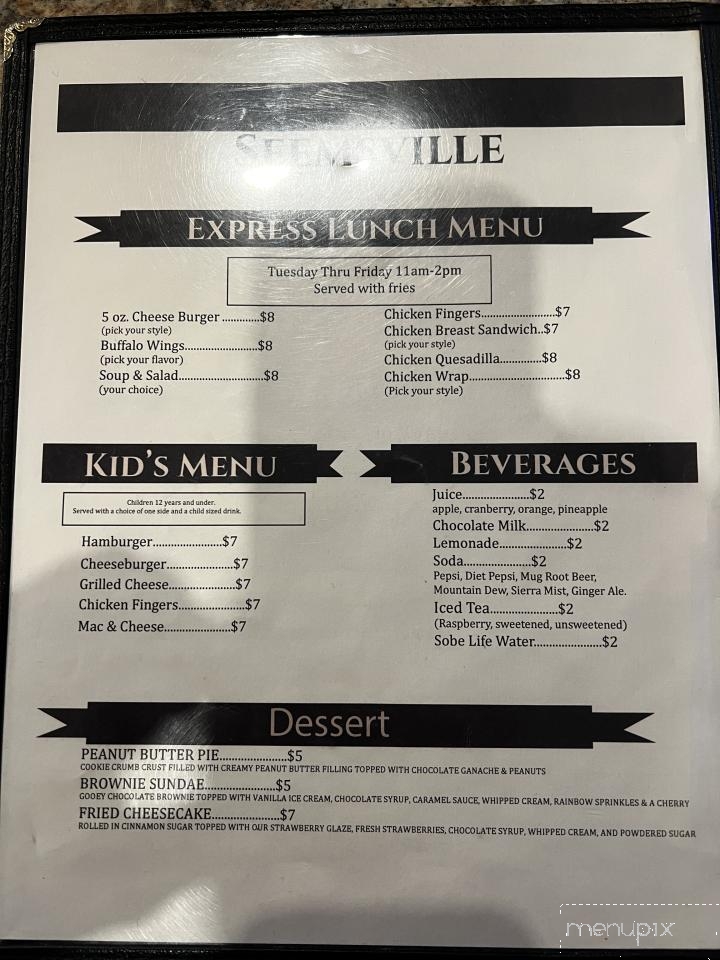 Seemsville Hotel - Northampton, PA menu_pic
