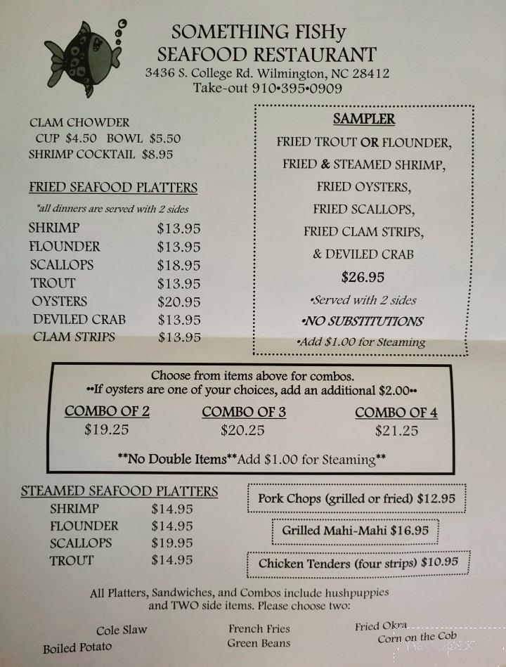Something Fishy Seafood - Wilmington, NC menu_pic