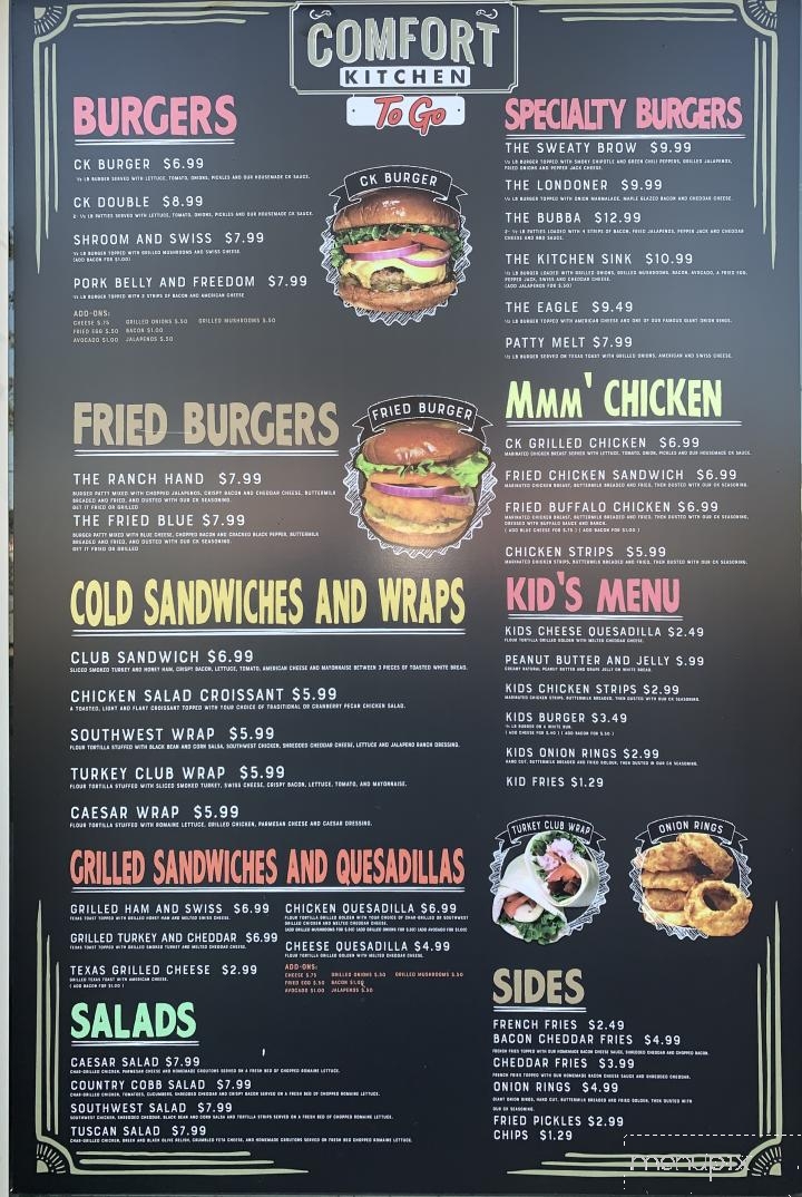 Comfort Kitchen To Go - Brock, TX menu_pic