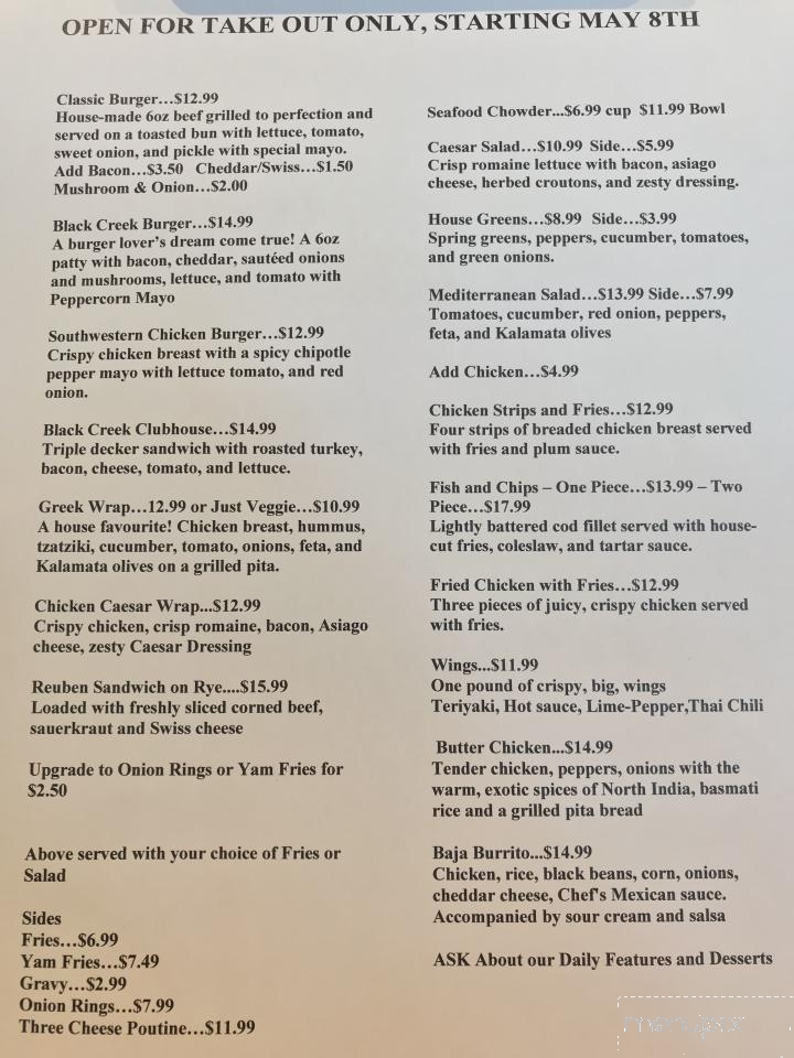 Black Creek Diner - Black Creek, BC menu_pic