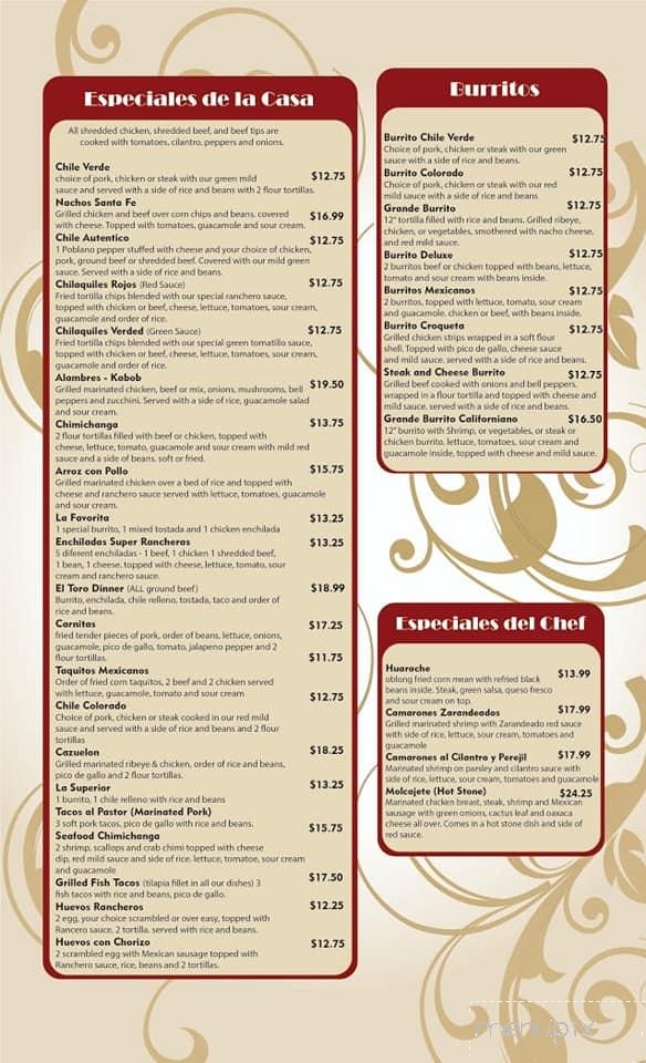 El Toro Bravo - Annapolis, MD menu_pic