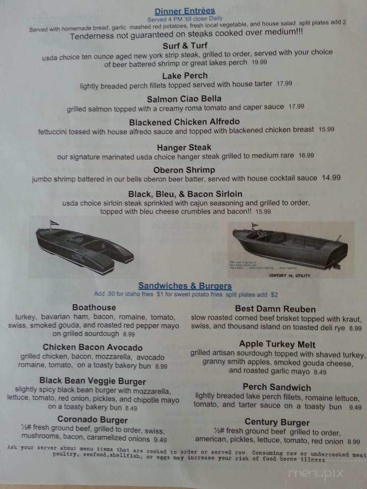 Boathouse Grill - Manistee, MI menu_pic