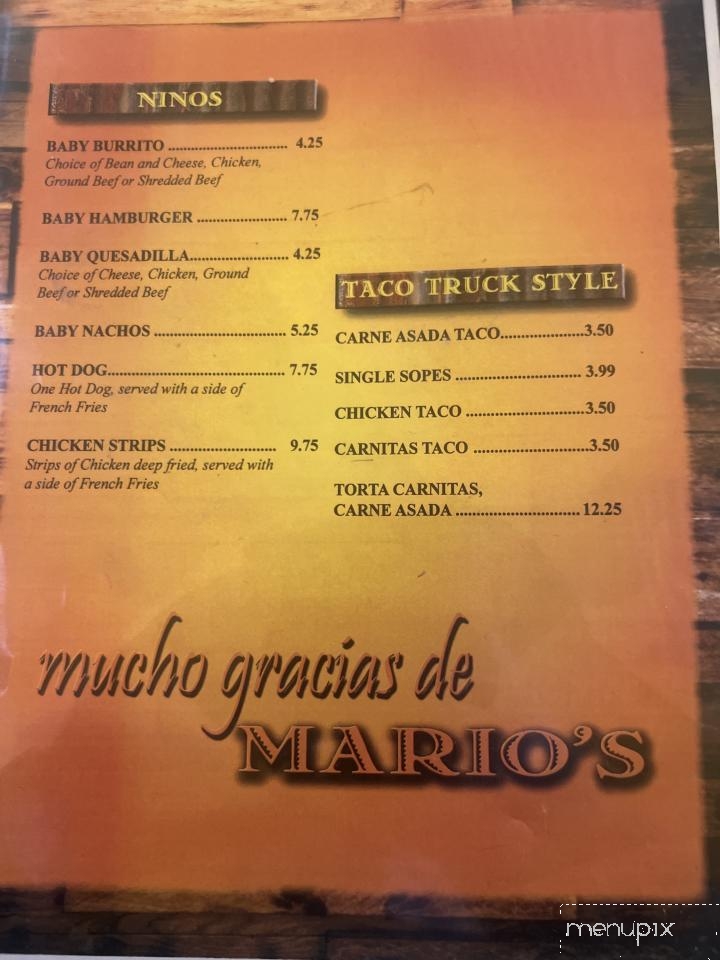 Mario's Traditional Mexican Food - Chowchilla, CA