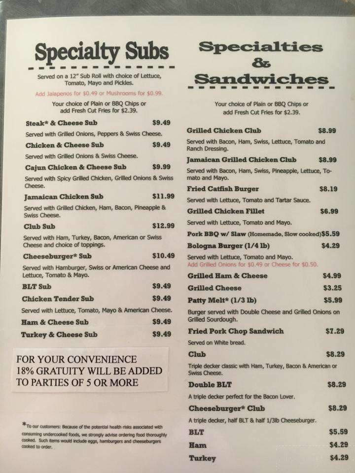 Menu of Jerrys Burger Spot in Prince VA 23875
