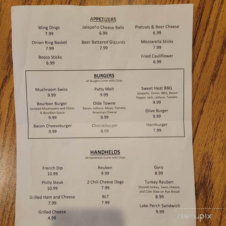 Olde Towne Tavern - Hastings, MI menu_pic