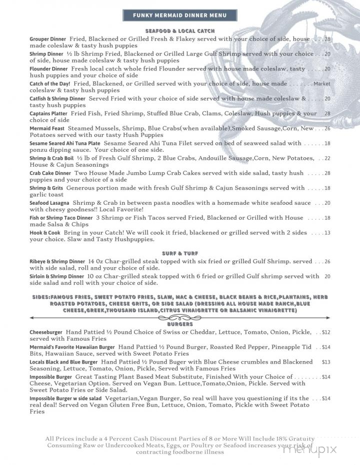 The Funky Mermaid Lounge - Panama City, FL menu_pic