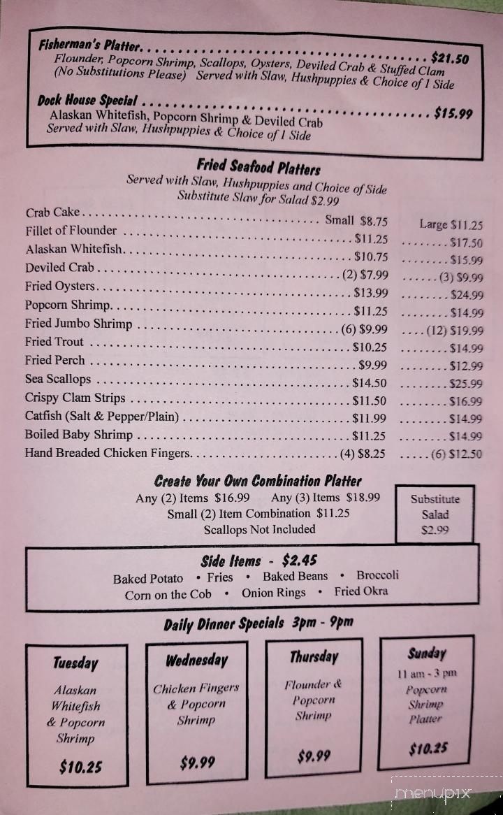 Fisherman's Dock - Kingsport, TN menu_pic