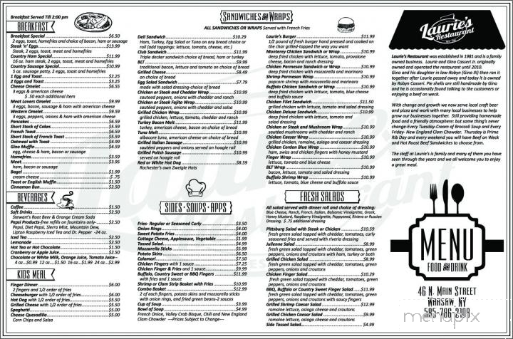 Laurie's Restaurant - Warsaw, NY menu_pic