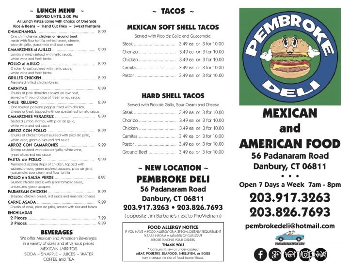Pembroke Deli - Danbury, CT menu_pic