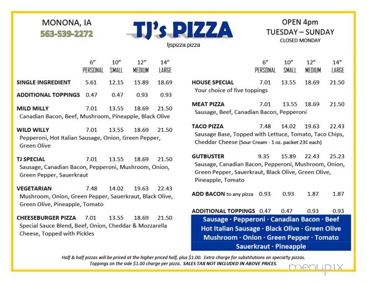 TJ's Pizza - Monona, IA
