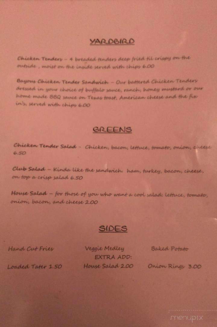 Bayous - Albany, GA menu_pic