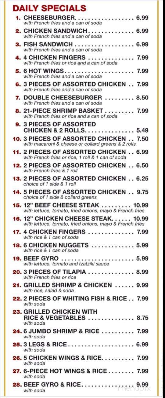 N Y Fried Chicken - Bear, DE menu_pic