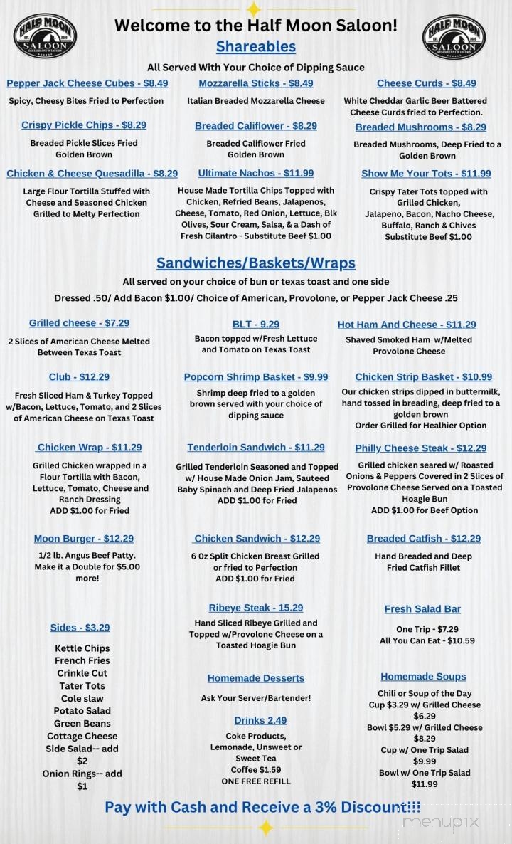 Half Moon Saloon - Mount Vernon, IN menu_pic